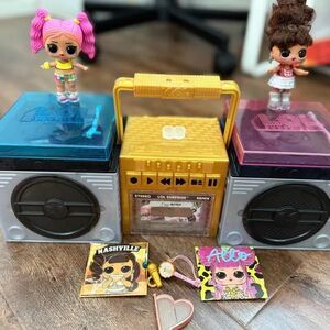LOL Surprise Remix 3-Piece Pink/Blue Boom Box Doll Playset with Extras